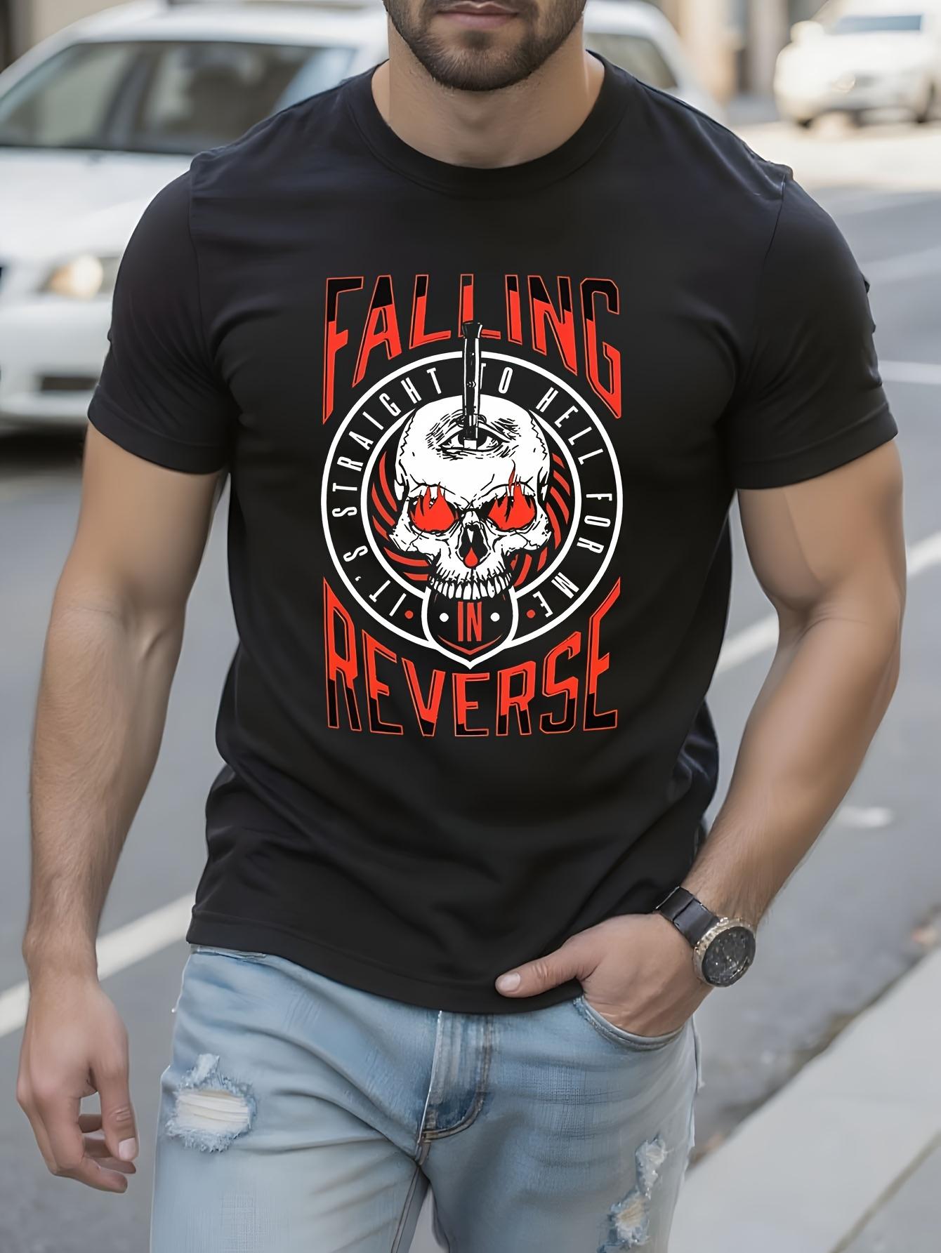Falling in Reverse Graphic Cotton Tshirt Skull Band Logo ... L