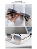 European & American Square Frameless Sunglasses: Men's Sawtooth & Women's Leopard Head Metal Fashion