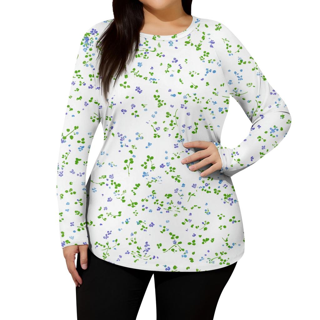 Women's Printed Large Size Long Sleeve Swimsuit Sun  Jacket Quick Dry Hiking Top