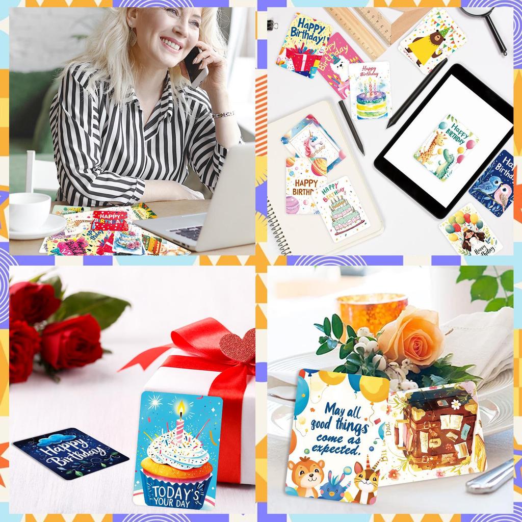 50 Cross-border Birthday Blessing Cards for Gift and Journal Decoration