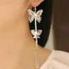 Women Butterfly Wedding Party Drop Long Tassels Hook Linear Earrings