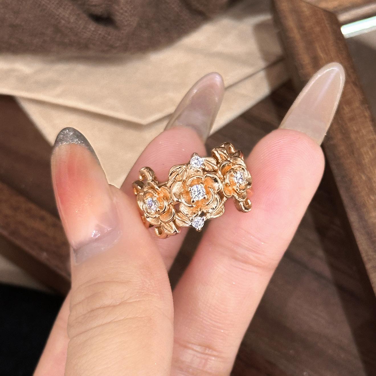 Популярное средневековое кольцо с розой, ретро, персонализированное кольцо, ювелирное изделие для рук