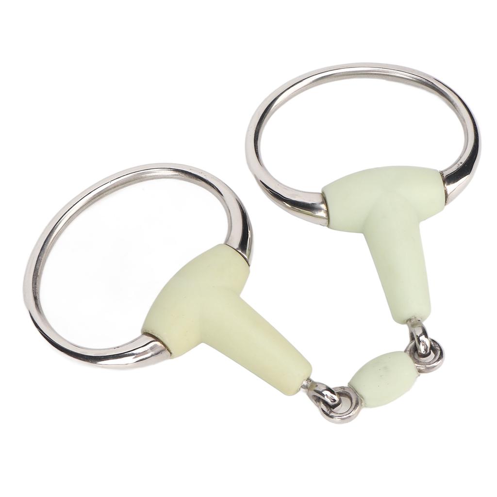 Stainless Steel Horse Bit Apple Flavor Rubber Wrapped Horse Mouth Snaffle Bit for Hours Training Racing