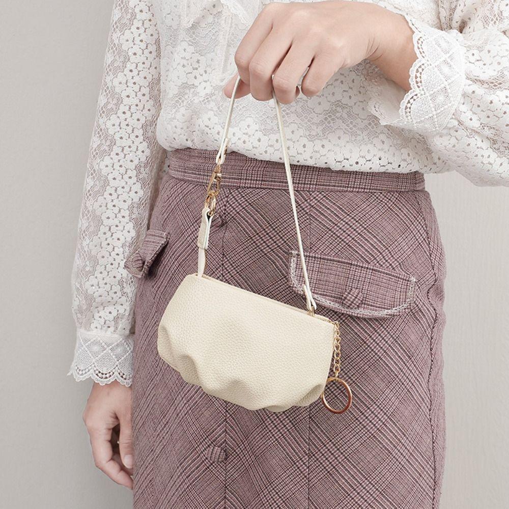 

Роскошный маленький кошелек-пельмень, легкая сумка на цепочке, новая сумка через плечо для монет, сумка-саквояж абрикосовый