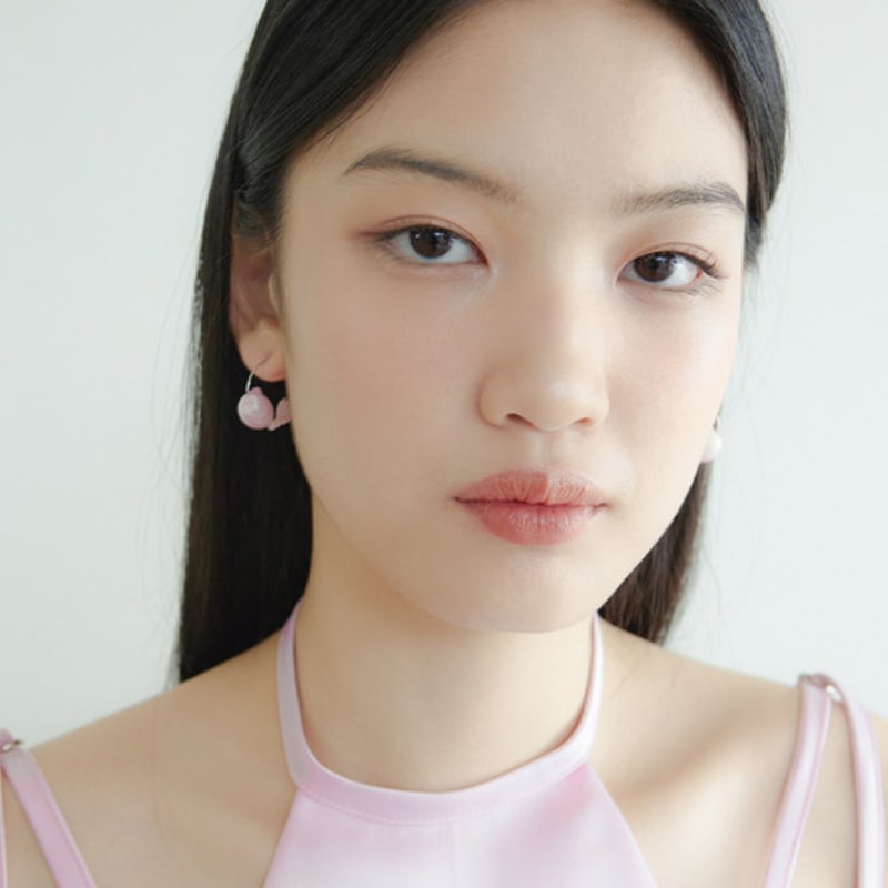 LOVUEE Pink Kitty with Pink Tulip Earrings