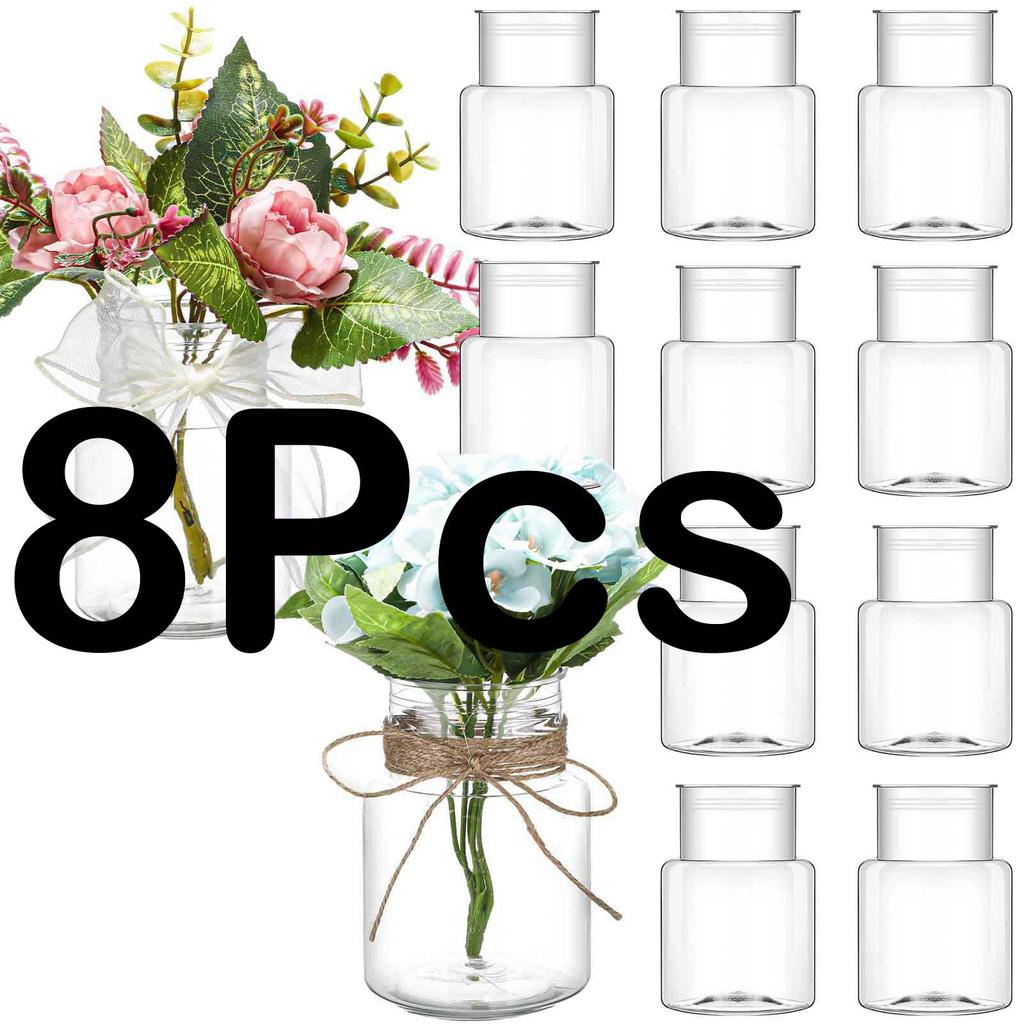 High Quality Large Wide Mouth Cylindrical Style Plastic Vase, Transparent Vase, Suitable For Table Decoration, Wedding, Home,