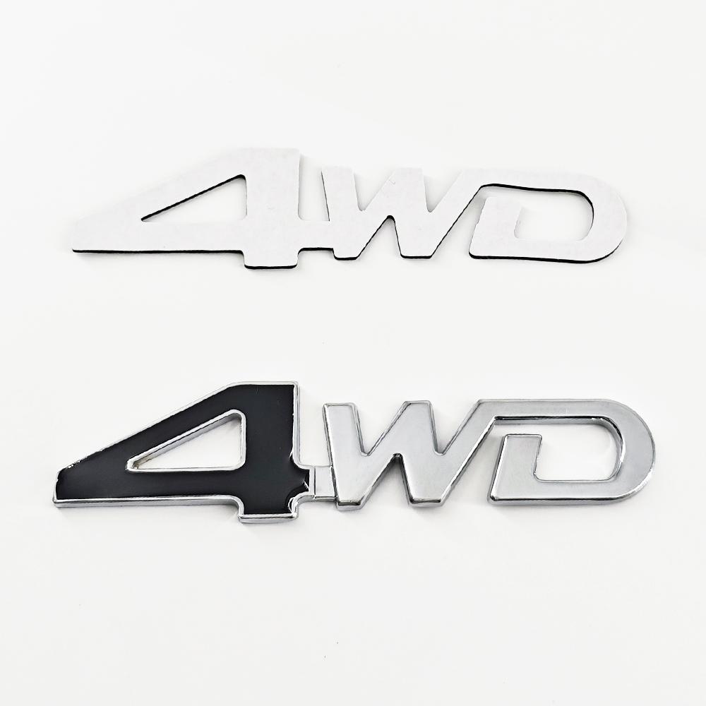 

3D Metal 4WD Logo Letters Grill Emblem Badge Fender Car Trunk Sticker Decal For Honda Suzuki CRV Accord Civic Toyota Accessories