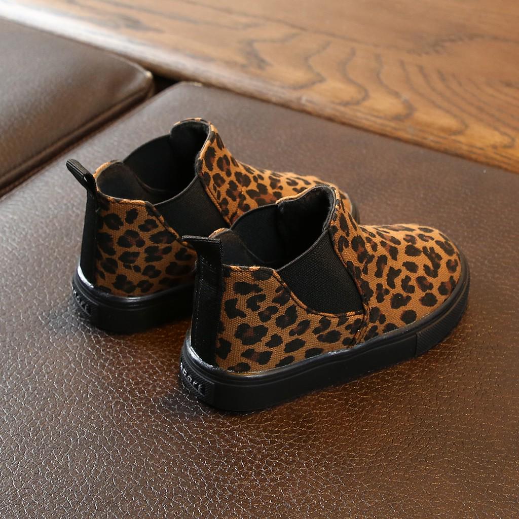 Children Kids Baby Girls Boys Leopard Winter Warm Short Boots Casual Shoes