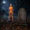 Spooky Garden Path Lighting 2Pcs Solar Skeleton Stake Light, Halloween Glowing Realistic Figurine, Waterproof Illuminated Yard Accents Outdoor