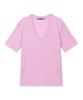 PROJECT WAVE Angora V Neck T Shirts (Pink)