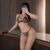 Sexy underwear new sexy hot leopard print uniform hollowed out three-point neck strap passion free women