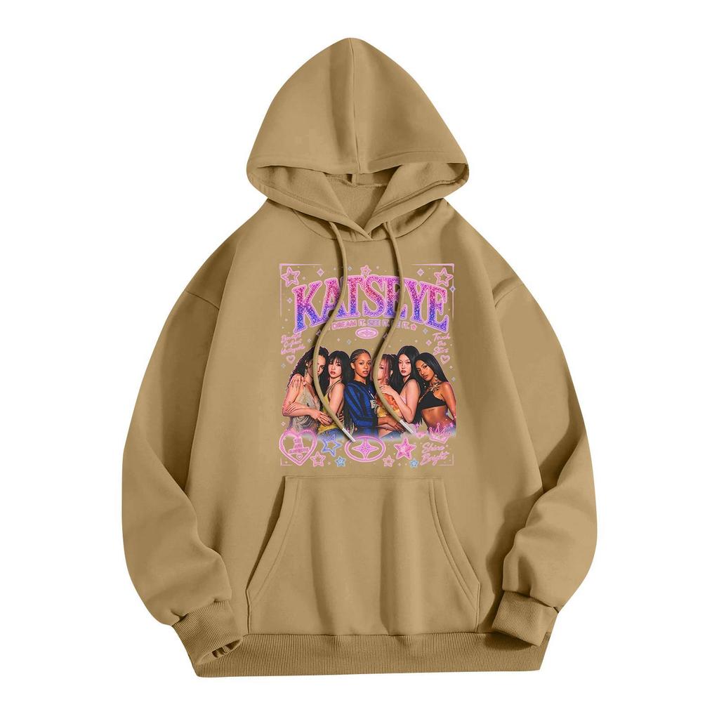 Unisex Lightweight Long-Sleeve Printed Hooded Pullover Sweatshirt