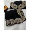 Hochwertiger Rangoli-Seidenstoff mit Zari-Faden am Pallu und 3-mm-Pailletten-Stickerei