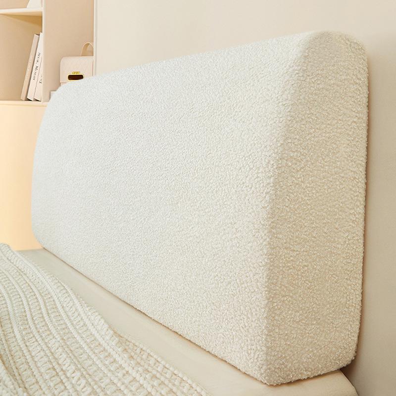 Schmutzabweisende Bett-Rückenlehnen-Abdeckung für Schlafzimmer, verdickte Teddy-Fleece-Kopfteilabdeckung, dehnbare All-inclusive-Stepp-Bettkopfabdeckung