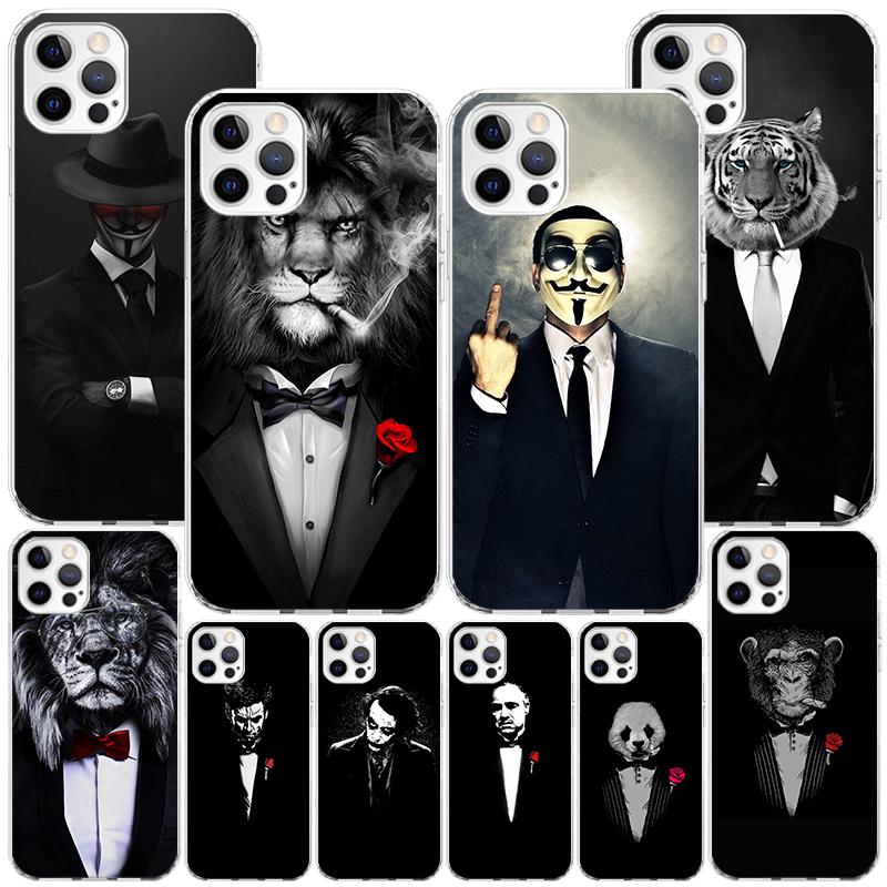 Man Suit Shirt Tie Phnoe Case for Iphone 17 Air 16 16E 11 12 13 Mini 14 Plus 15 Pro Max 7 8 + SE 2020 Phone Cover Coque 17 Air 1
