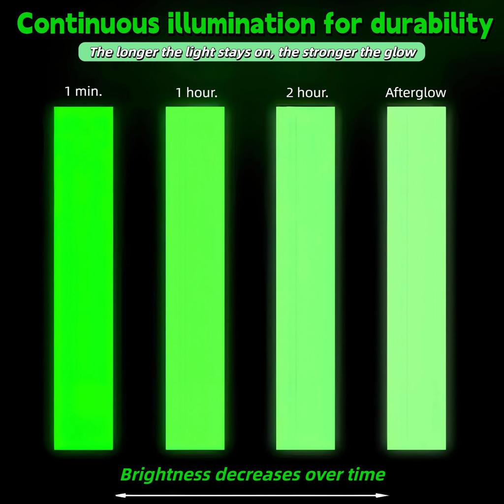 Self-adhesive Luminous Safety Tape, DIY Decorative Glowing Tape, Stage Stair Safety Warning Tape Green Fluorescent Warning Tape