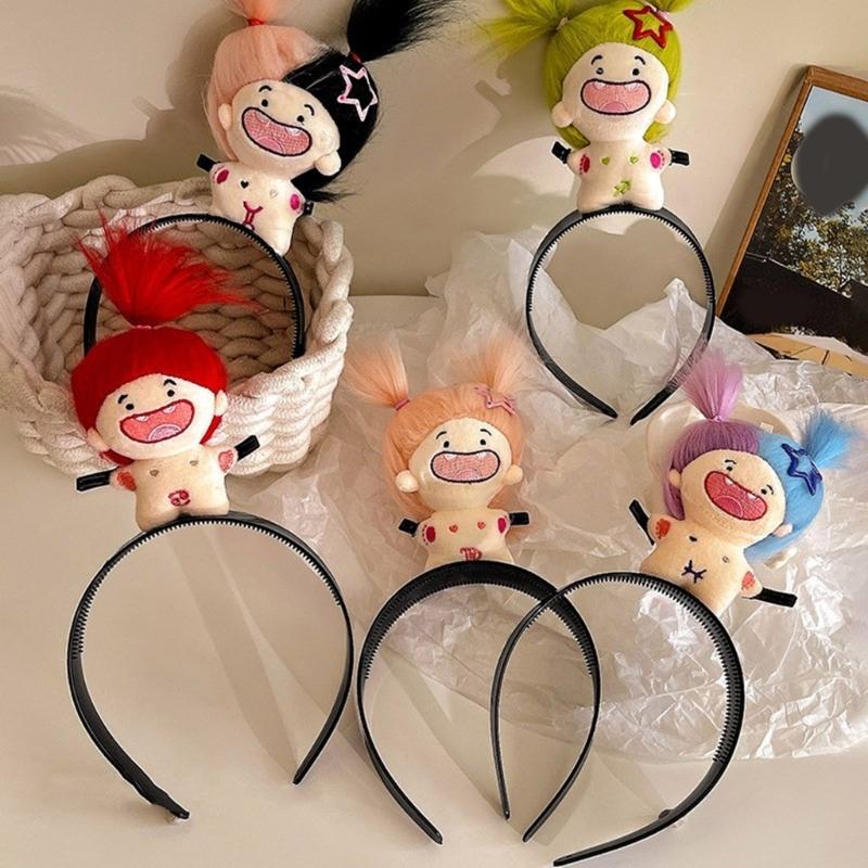 2 Stück Niedliches und Cartoon-Gesichtswasch-Haarband Lustiges Stirnband Haargummi Haarband Haaraccessoires für Frauen