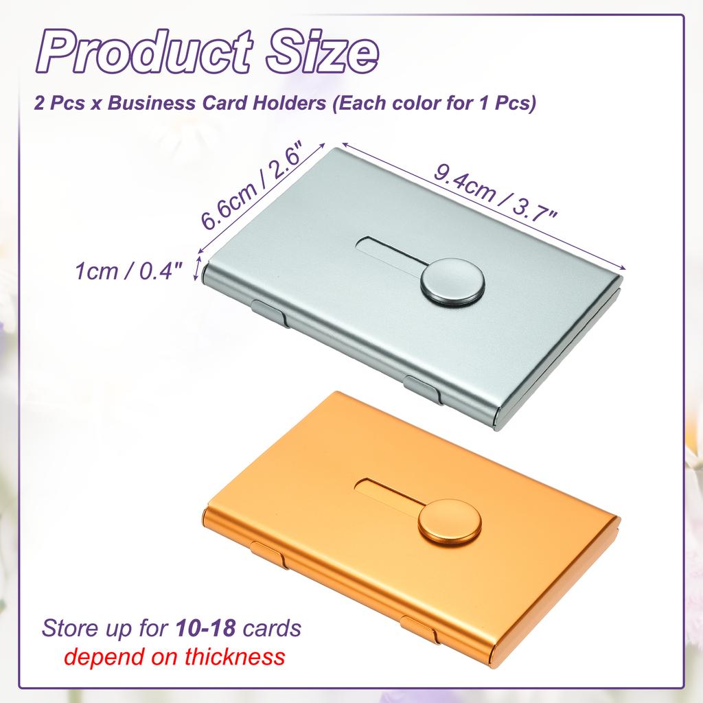 2Pcs Thumb Drive Business Card Case Aluminum Alloy Bank Credit ID Card Wallet Name Card Holder Metal Box Cover Cards Holder