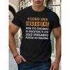 Men'S "Italian Engineer" T-Shirt - Bold "I Am An Engineer" Slogan, Black With Orange Italian Text - Relaxed Fit Tee For Engineers