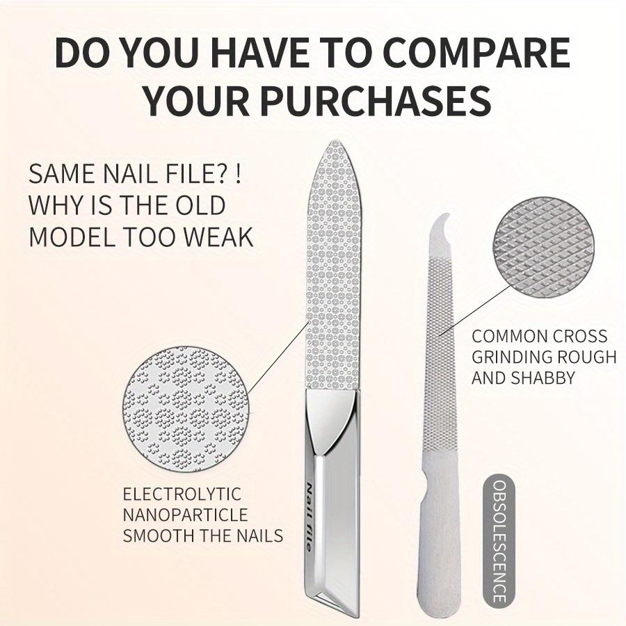 Stainless Steel Double-Sided Nail File with Storage Thickened and Hardened Both Sides Suitable for Manicure and Foot Care