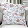 Animation Cute M-Miffy-Es Cushion Cover Birthday Anniversary Gifts Double Sided Printed Zipper Cushion Cover Soft Skin Bedding