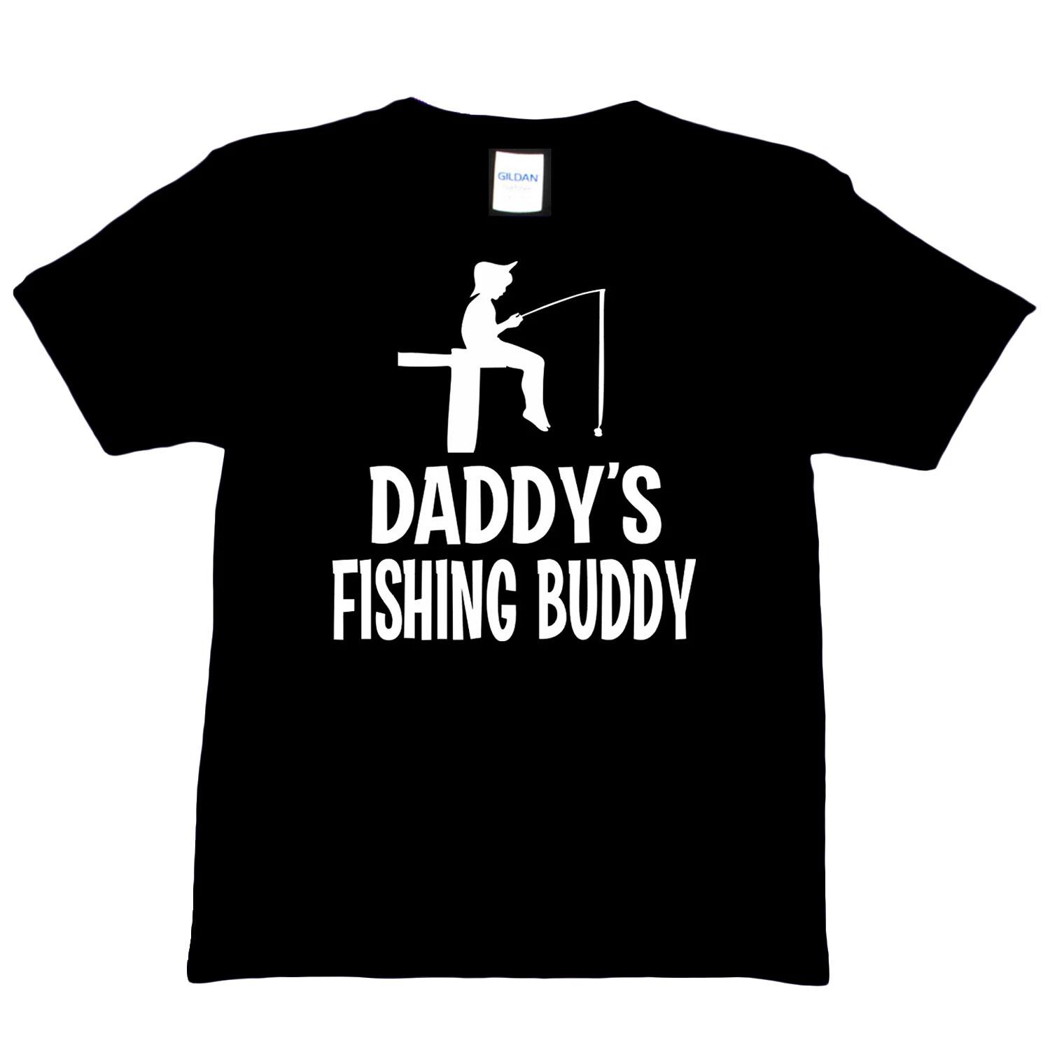 Daddy s Fishing Buddy Funny Fishing T-shirt Angling Tee Boy Girl Birthday Gift S