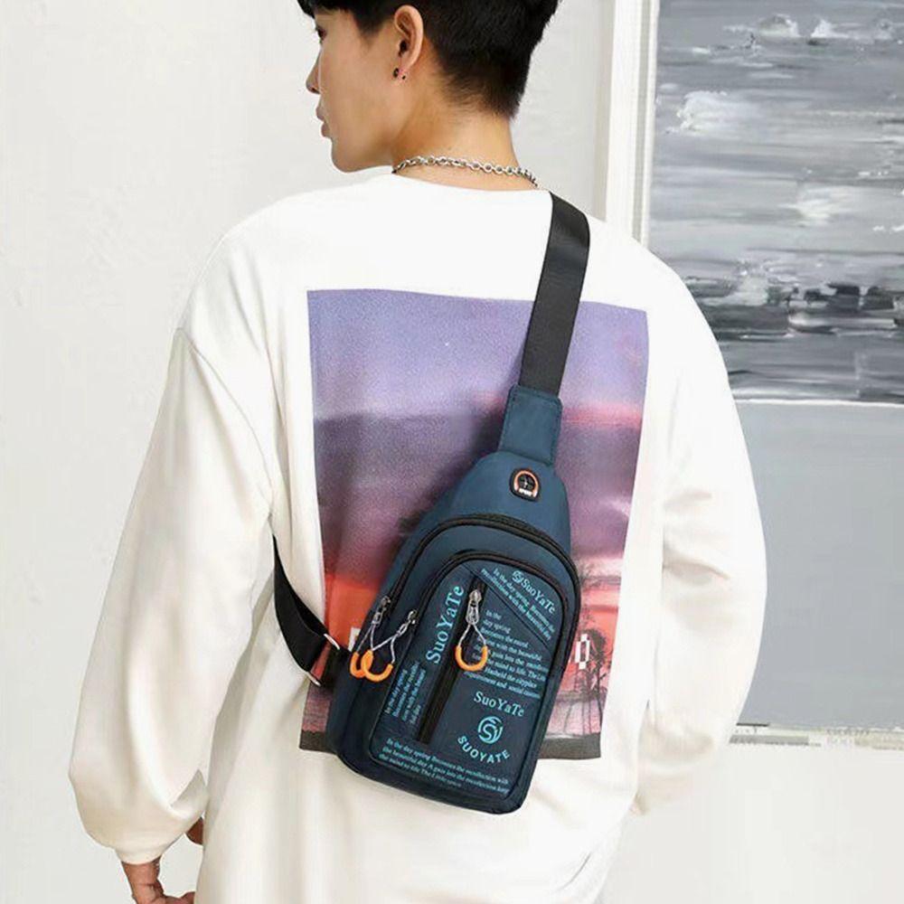 1Pcs New Nylon Men Chest Bag Black Blue Green Multifunctional Crossbody Bag Sports Large Capacity Waist Bag Mobile Phone