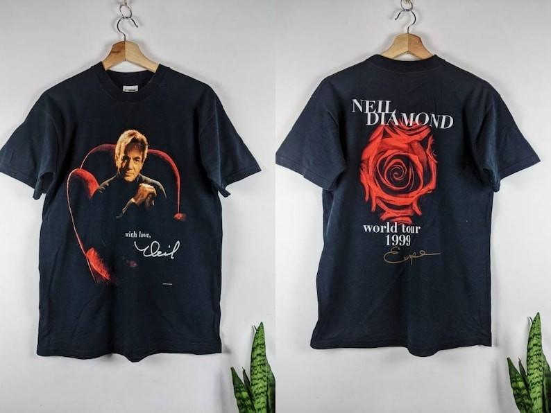 Vintage Neil Diamond 1999 Merch T-shirt Double Side S