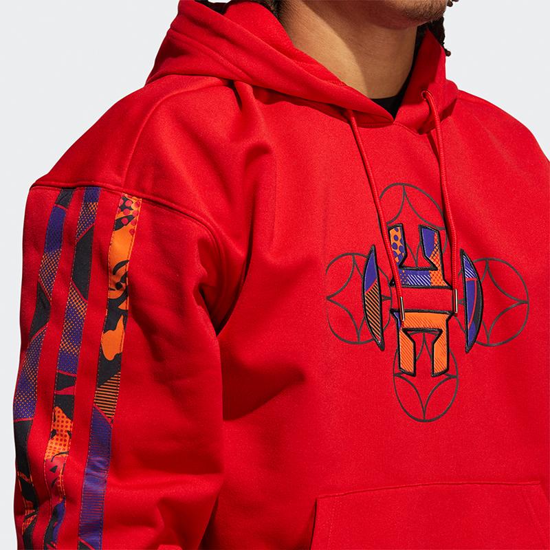adidas Red Men's Harden Basketball Series Hooded Sweatshirt H37613