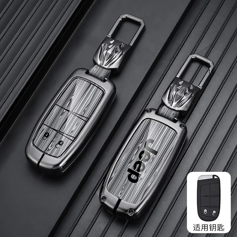 Pour Jeep Alliage de Zinc Étui de Clé de Voiture Sans Clé Pour Jeep Grand Cherokee WK2 KL Wrangler JK Renegade Commander Compass 2018 2022 Auto