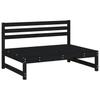 4 Piece Garden Lounge Set Black Solid Pine Wood