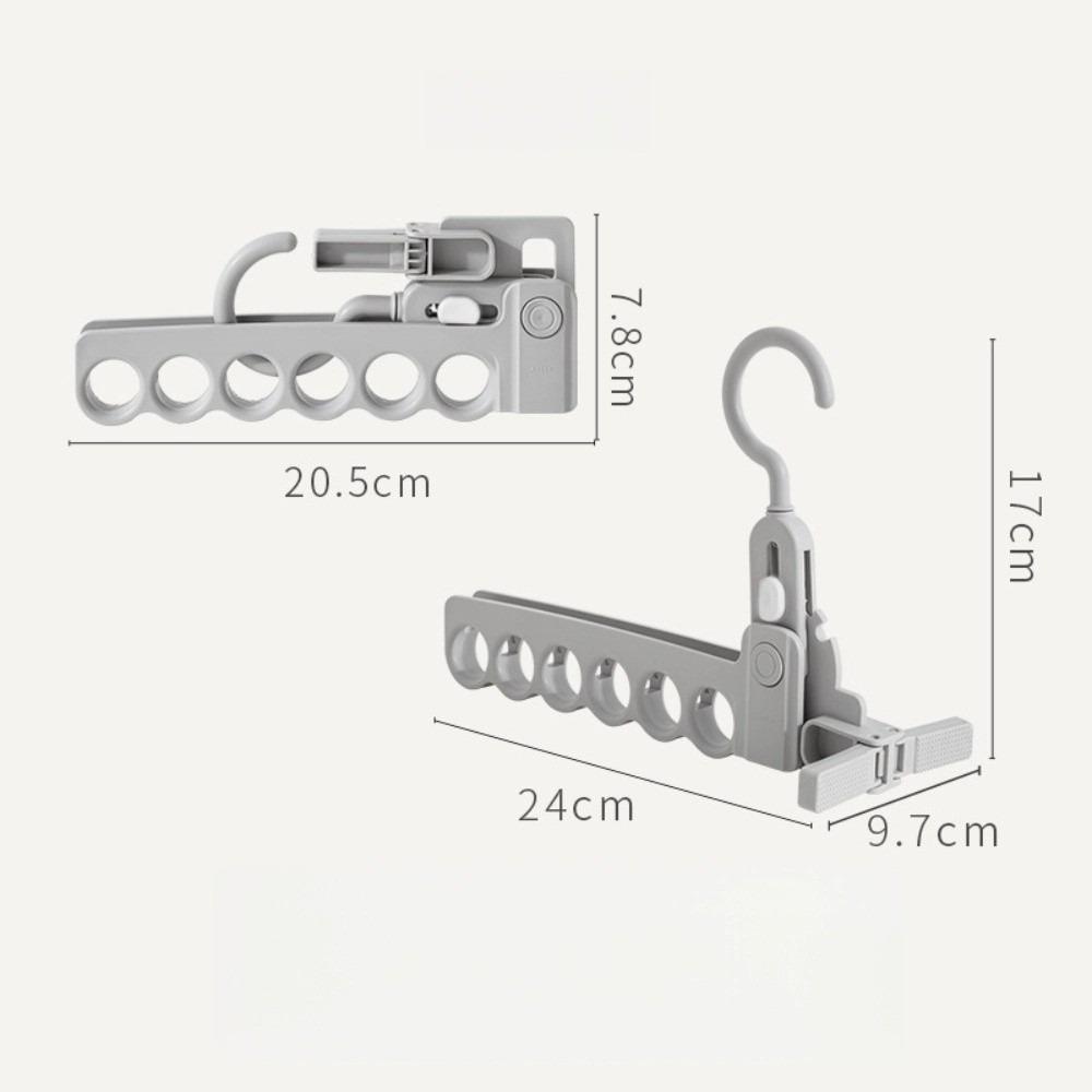 New 6 Hole Clothes Hanger Plastic Space Saving Clothing Organizer Lightweight Foldable Jacket Drying Rack for Outdoor Travel