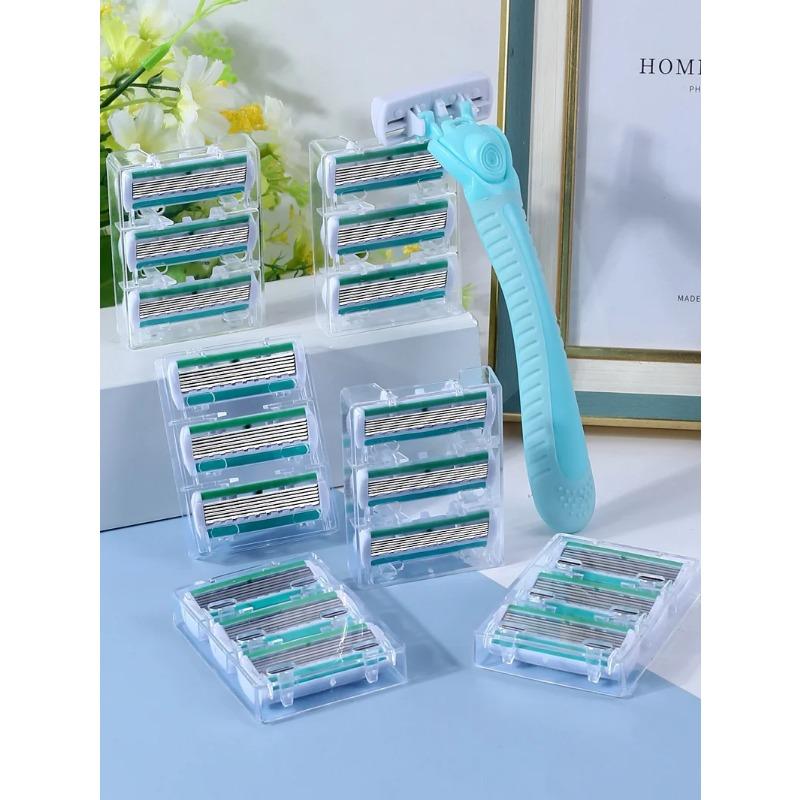 1 Handle + 18 Blades/ Men And Women Body Hair Bikini Safety Razor Blade Female Hair Removal Shaving Shaver Replacement Heads