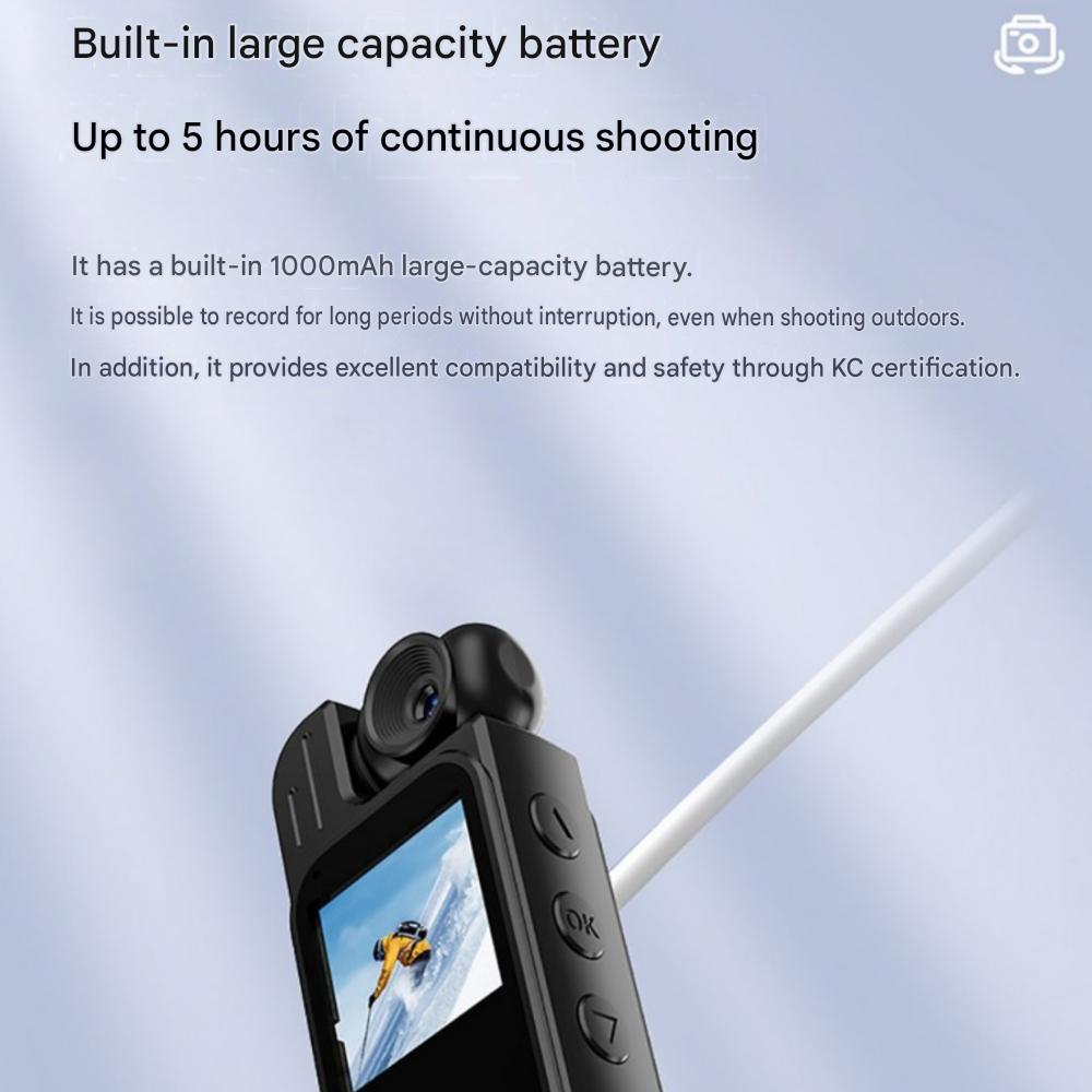 Ultra-Compact High-Definition 2K Body Cam, Bicycle Dash Cam, Motorcycle Action Cam