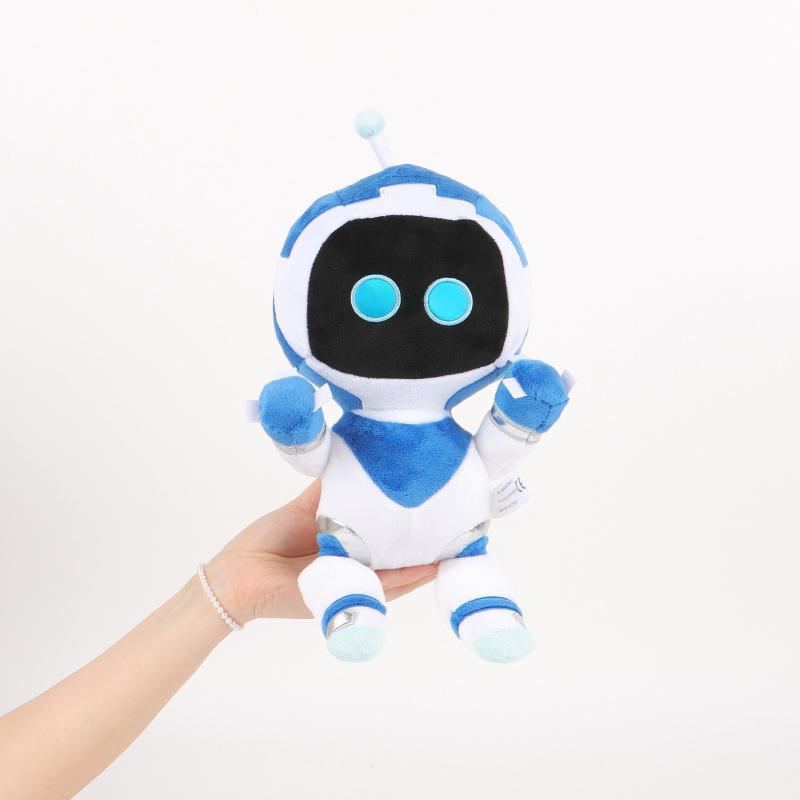 Yeni Sevimli Astro Robot Peluş Oyuncak Mavi ve Beyaz Antenli Bot Karakteri Yumuşak Dolgulu Peluş Bebek Erkek Kız Çocukları Oyun Severler İçin Doğum Günü Noel Hediyesi
