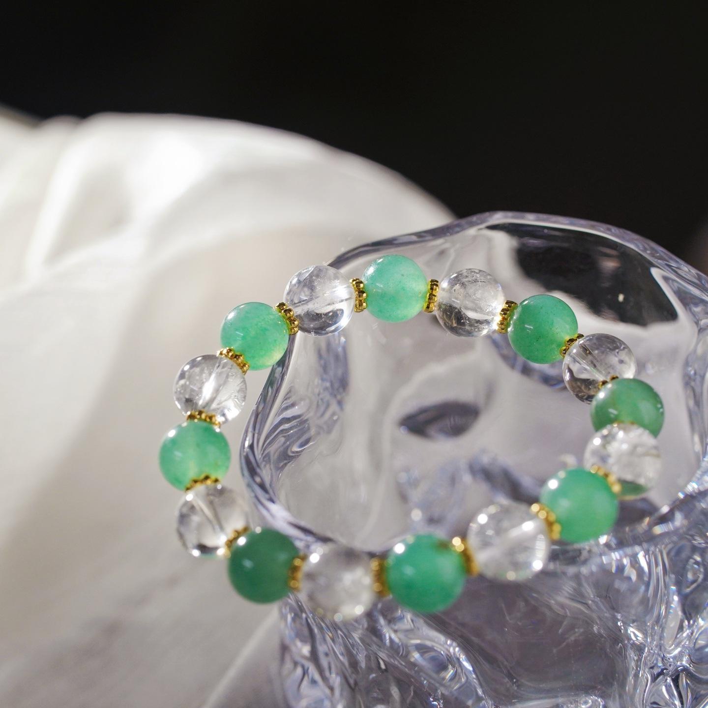 10Mm High Quality Natural Dongling Jade White Crystal Design Bracelet Bracelet