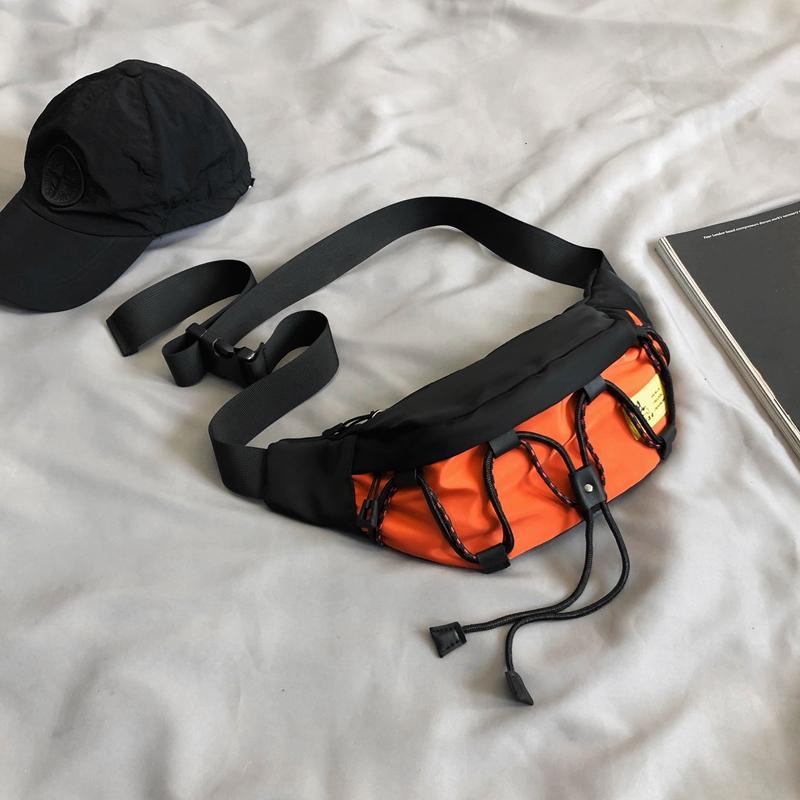 

Модные мужские сумки через плечо Ins, новая тенденция, нейлоновая сумка в тон, корейская версия, повседневная нагрудная сумка через плечо (30cm<Max Length<50cm)