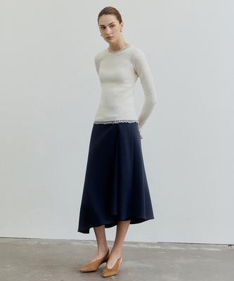 BARNEYS NEWYORK 26Fw Tie Skirt Deep Blue