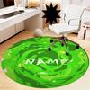 Custom Name Rick and Morty Printed Round Rug Carpet Chair Rug Area Rug Entryway Doormats,for Office Chair Living Room Bedroom Kitchen Room.