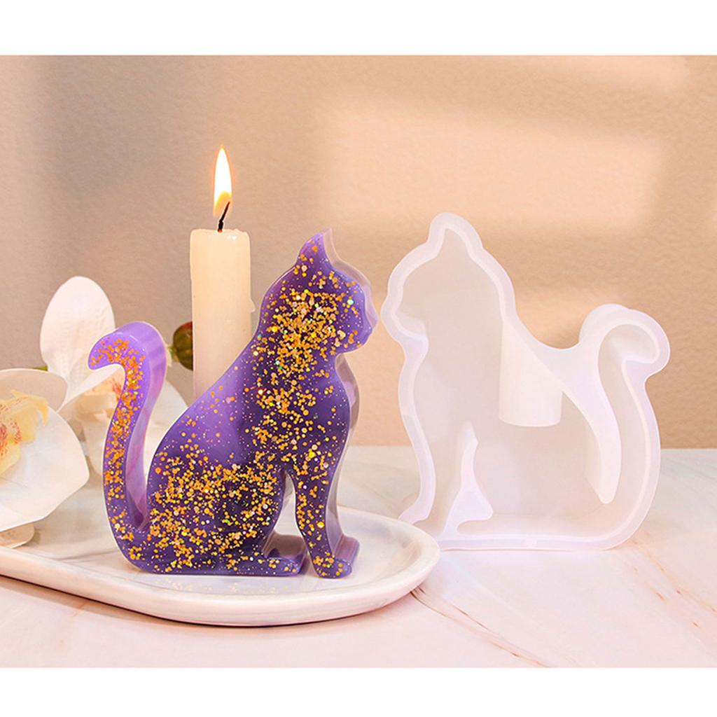Sfeșnic din Epoxid Matriță Silicon Sfeșnic Bază Matriță Veveriță/Pisici/Câine Formă Sfeșnic Matrițe Decorațiuni Elegante pentru Casă