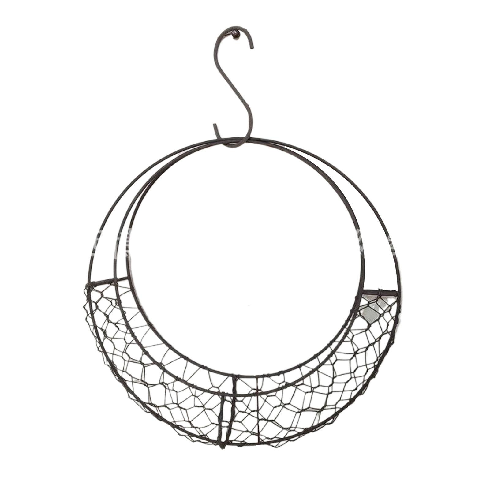 

Металлические подвесные корзины, каркасы для проволочного венка в форме полумесяца, подставка для комнатной подвесной корзины