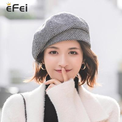 Vintage Women Girls Wool Warm Plain Beret Autumn Beanie Hat Winter Ski Cap