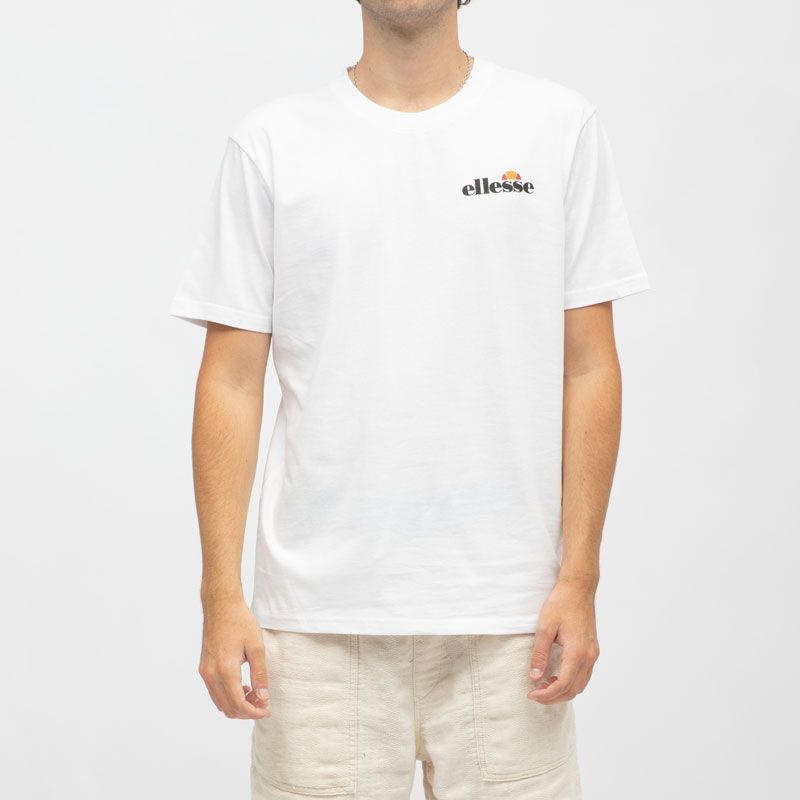 Tee shirt col rond regular couleur unie avec logo Homme ELLESSE