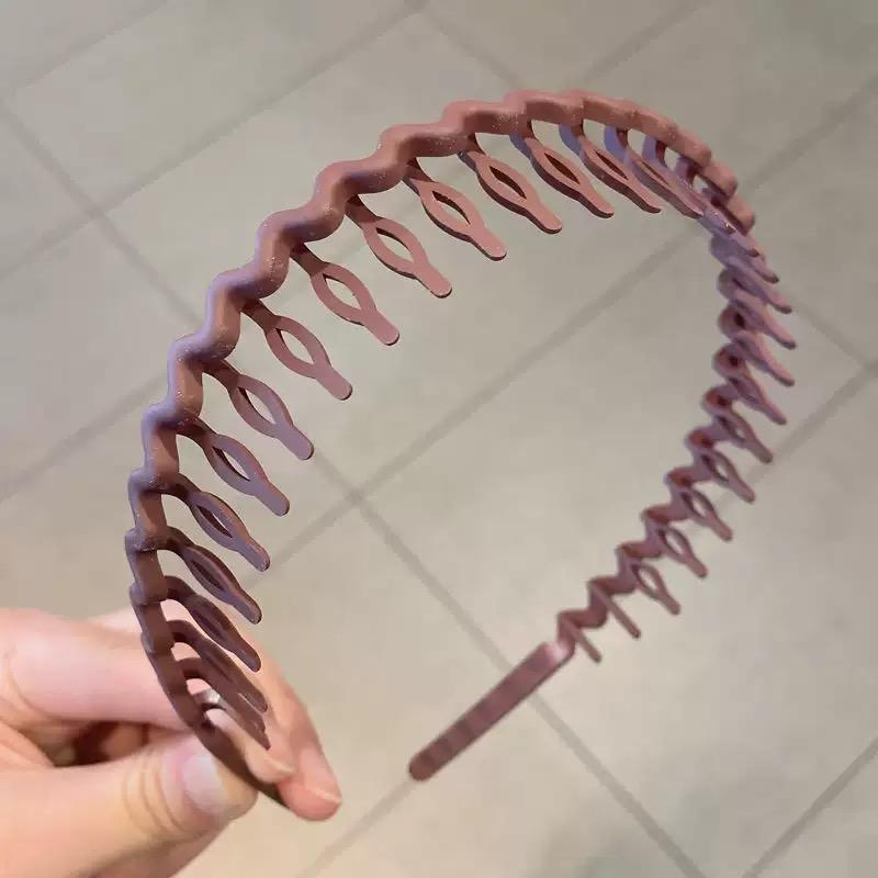 1 Stück Mode Wellen Stirnbänder für Frauen Einfarbig Gezahnt Rutschfest Haarbänder Mädchen Gesichtswäsche Sport Stirnbänder Haaraccessoires