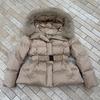 European and American style belt waist fox hair hooded big fur collar white duck down winter down jacket women's tide