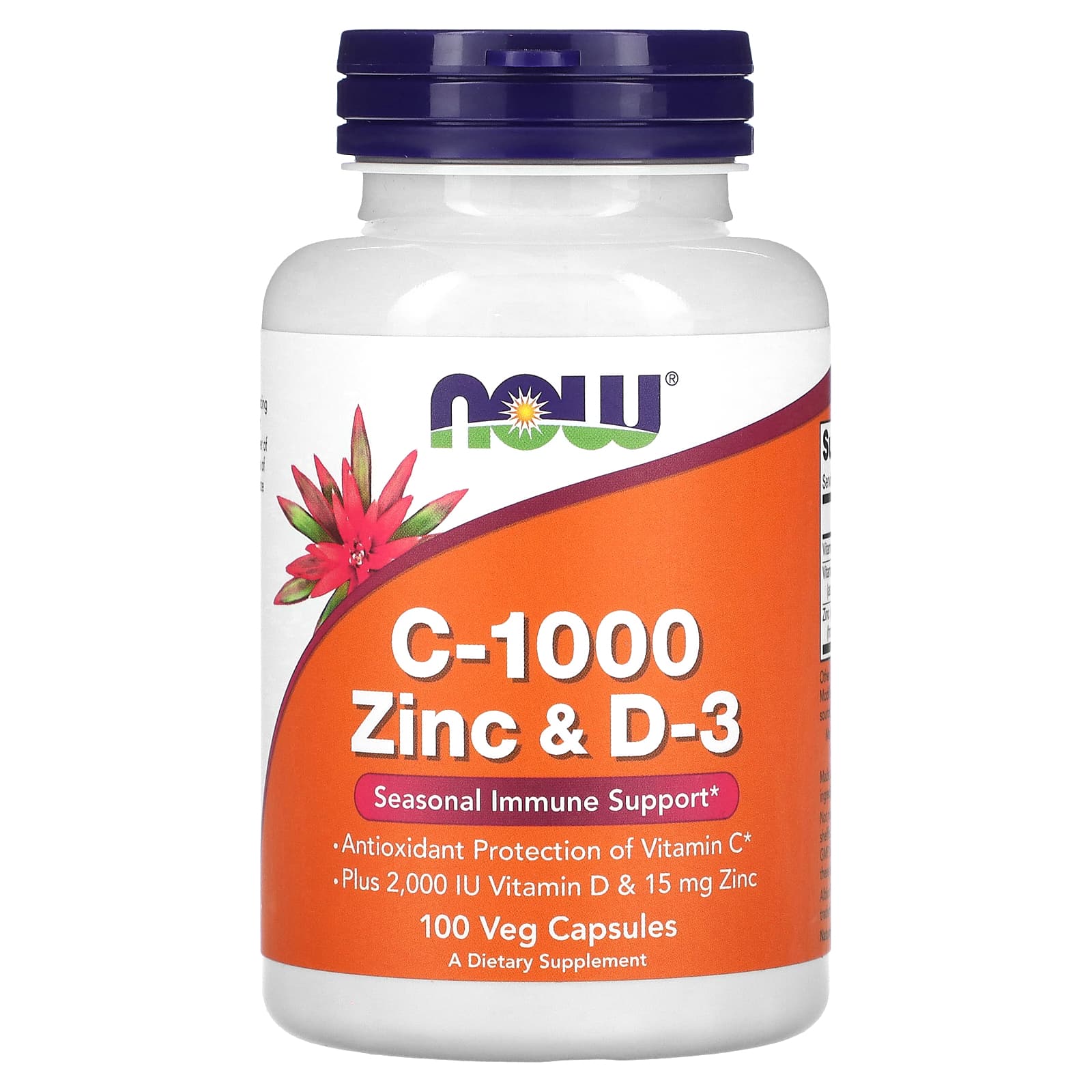 

NOW Foods, C-1000 Zinc & D-3, 100 Veggie Capsules