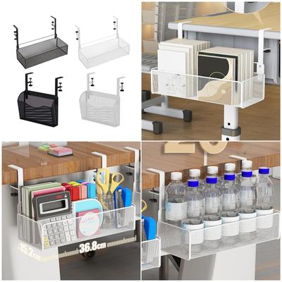 Large Capacity Under Desk Storage Basket Home and Office Desk Under Basket Organizers Easy Removal Hanging Holder Rack