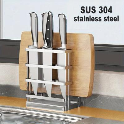 NEU Küchenmesser-Organizer 304 Edelstahl, Messerhalter für die Küchentheke, Küchenzubehör, Aufbewahrung für Messer-Organizer