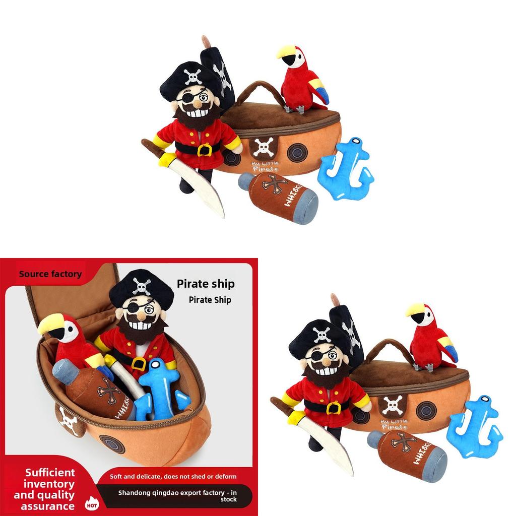Pirate Ship Plush Toy Set For Kids And Adults Soft Waterresistant Character Dolls