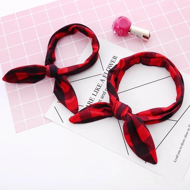 

New European and American Printed Mother and Child Suit, Baby Hairband, Headwear, Mother and Son Suit 6 Colors 1 pair красный